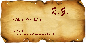 Rába Zoltán névjegykártya